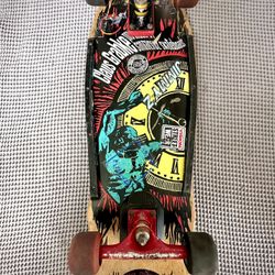Vintage 80s Santa Cruz Claus Grabke Complete Skateboard - Rare Survivor!