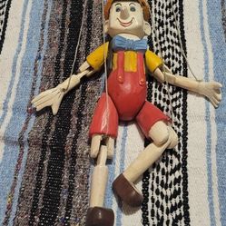RARE Vintage Wooden Handmade Pinocchio Puppet Marionette