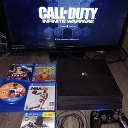 Ps4 Pro System Console Bundle Playstation 4 With 5 Games Nba 2k + Madden + Call Of Duty + Borderlands 3