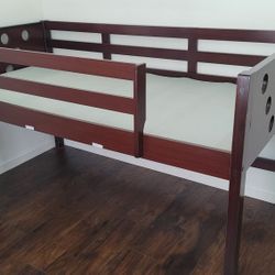 Twin Size Loft Bed W/ Mattress And Bunkie Board