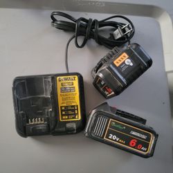 Two 20v 6A batteries Plus Charger