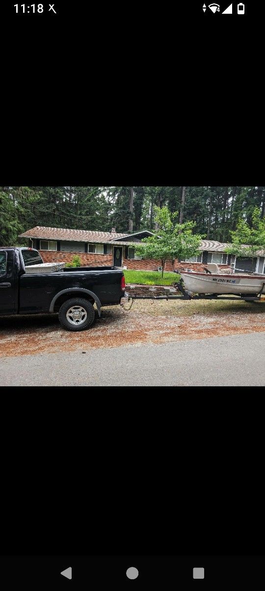 Black F150 4×4 5 Speed Truck ,Trailer And Boat