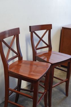 2 Solid Wood Counter-Height Chairs – Excellent Condition