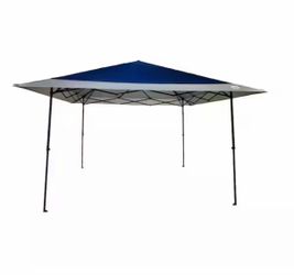 E-Z UP Camping 13 ft. x 13 ft. Blue Top Black Frame Extended Eaves 1-Up Technology with Dual Braced Ceiling