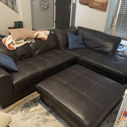 Leather Couches And Ottoman