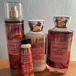 Bath And Body Works Pink Pineapple Sunrise Perfume Lotion Gift Set 