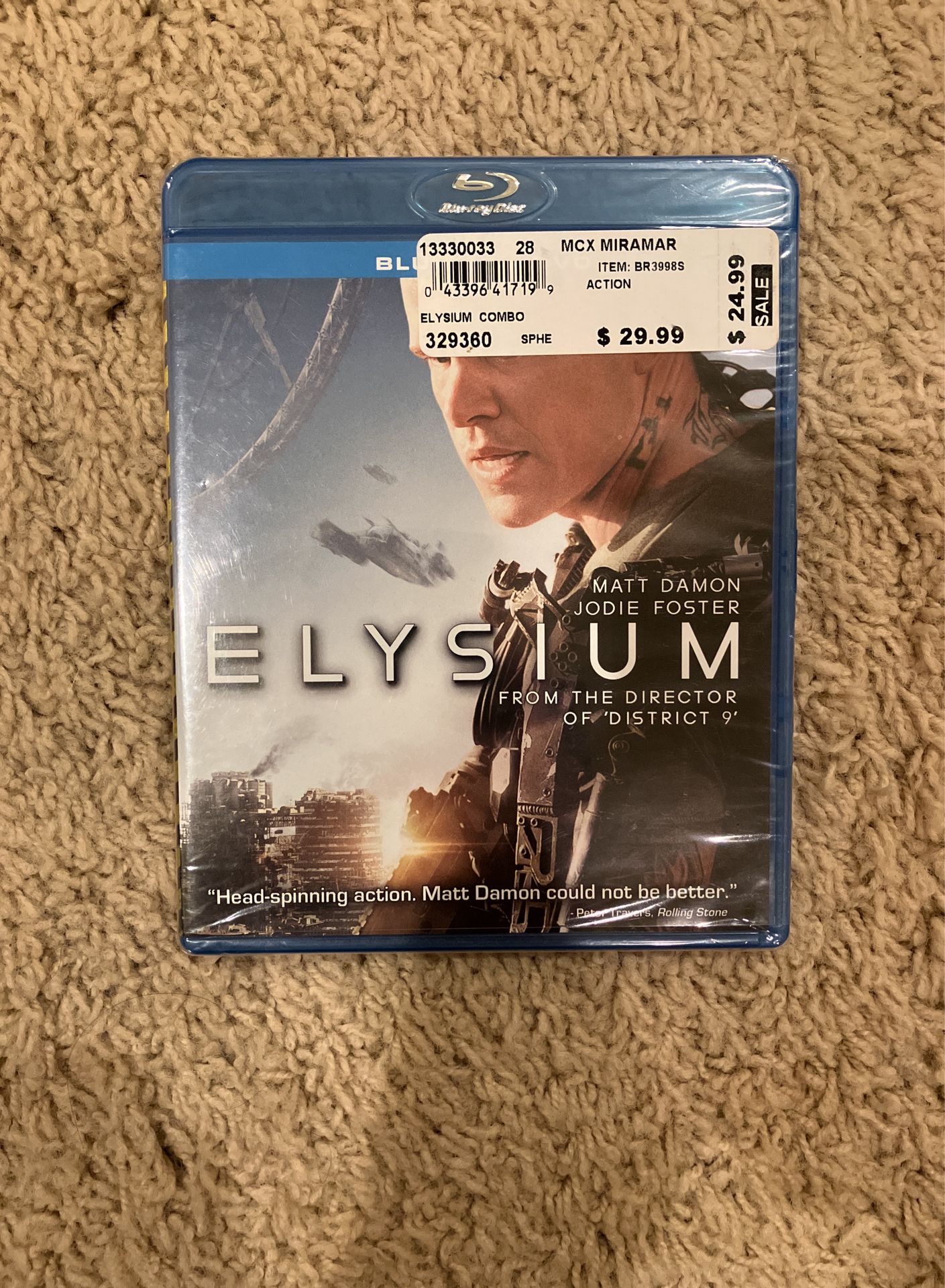 Elysium Blu Ray Movies Sealed