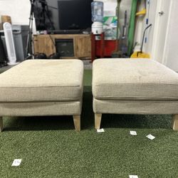 Two Off-White Ottomans (Free)