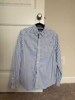 Nautica Mens Medium Long Sleeve Button-Down Shirt (Classic Fit/Stretch)
