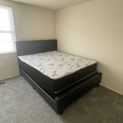 Queen Mattress Come With Bed 🛌 Frame And Free Box Spring - Free Delivery 🚚 Today To Reasonable Distance 