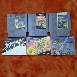 Nintendo NES Games- Teenage Mutant Ninja Turtles, TMNT II: The Arcade Game, TMNT III: Manhattan Project  (with Manuals)