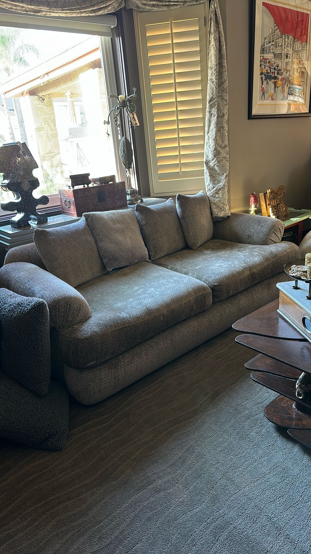 Chenille Taupe Couch