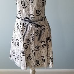 White Dress With Black Floral