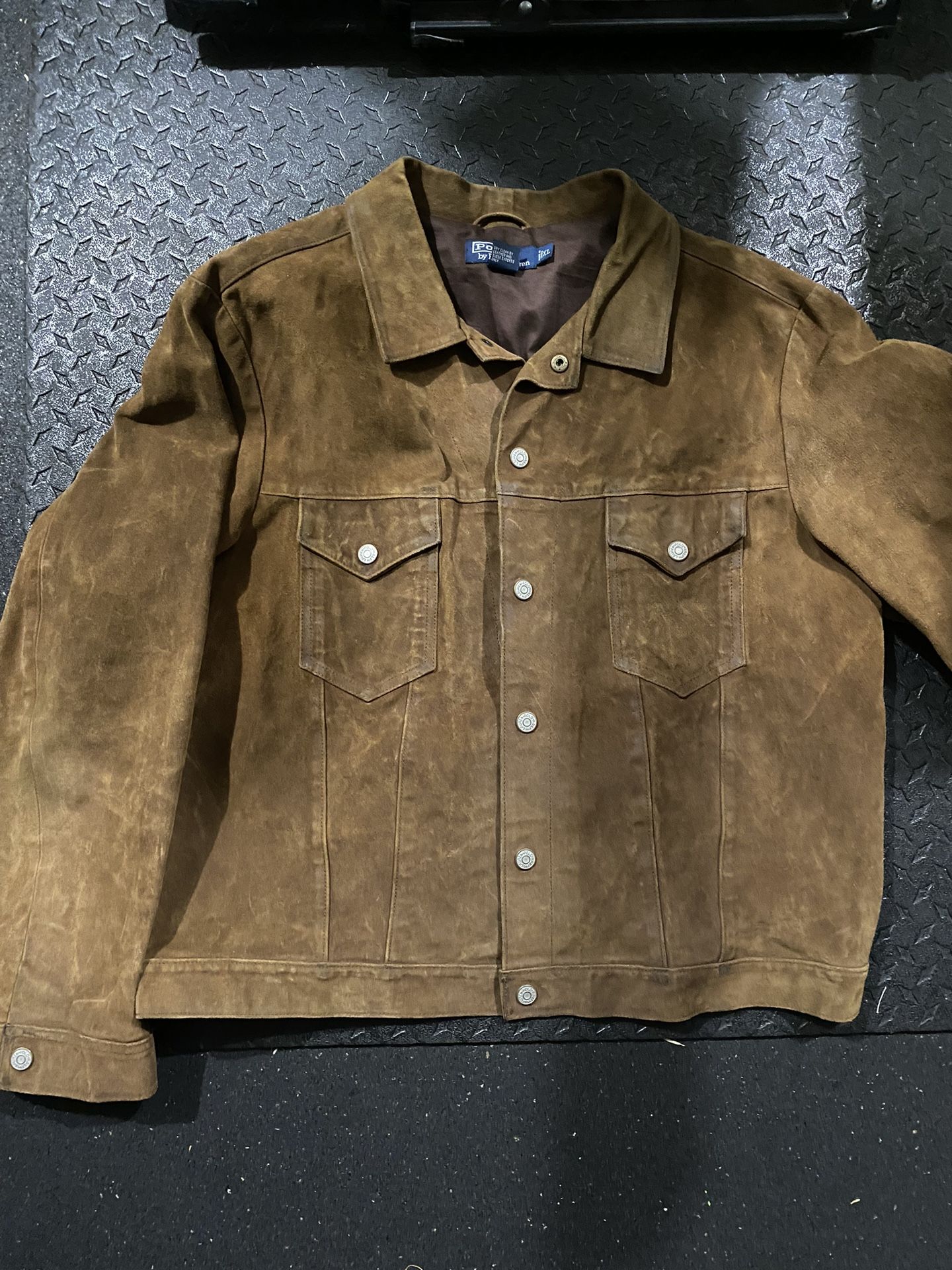 Ralph Lauren Polo Vintage Mens Trucker Jacket Suede Rare Size XL