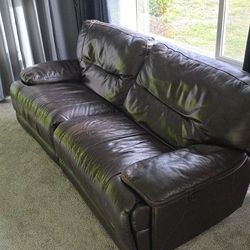 Free Leather couch -Double recline.