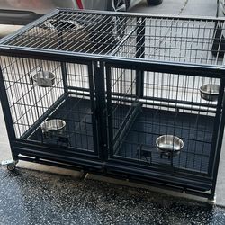 Dog Crate Cage Kennel 43” Stackable 