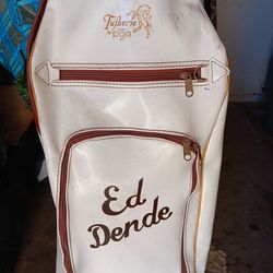 Ed Dende Tufhorse PGA tour bag W/clubs vintage