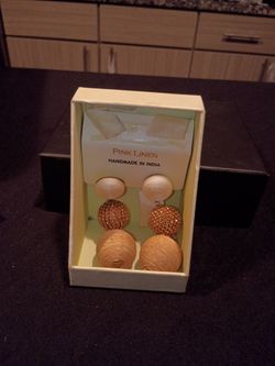 Pink Linen Earrings