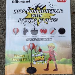 Kids Punching Bag Set with Gloves – Adjustable Height Perfect for ages 5+!