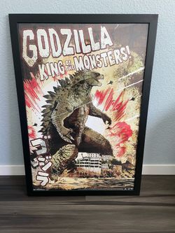 Framed Godzilla poster