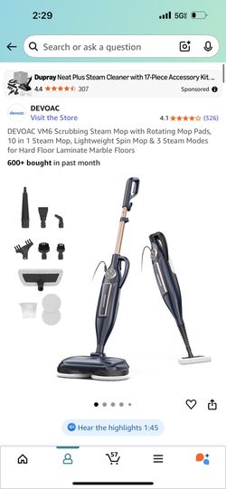 Spinning Steam Mop - Used Twice