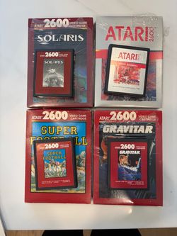 Atari 2600 4 Games w/ Boxes: Solaris, Gravitar, Football, RS Baseball