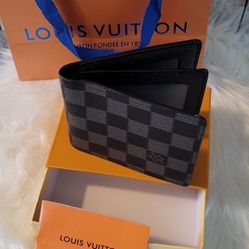 Men's Wallet In Black Checkers 