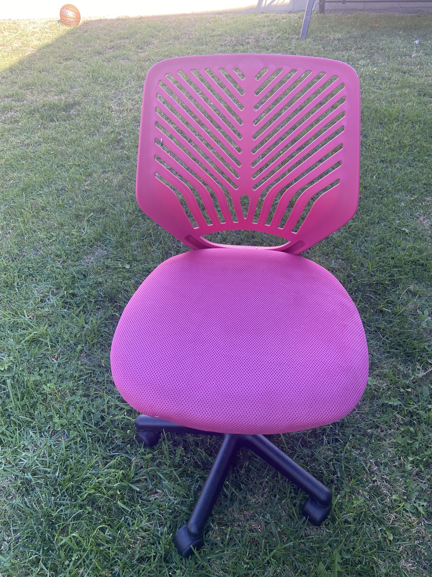 Costway Height Adjustable Desk Chair In Pink