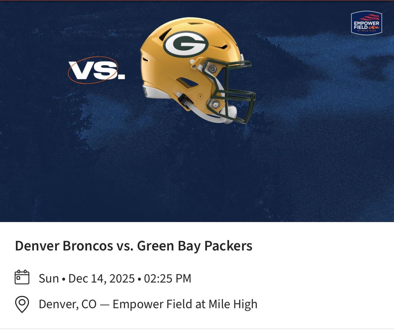 Denver vs packers 