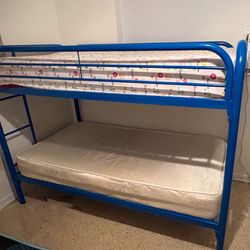 Blue Metal Bunk Twin Over Twin 