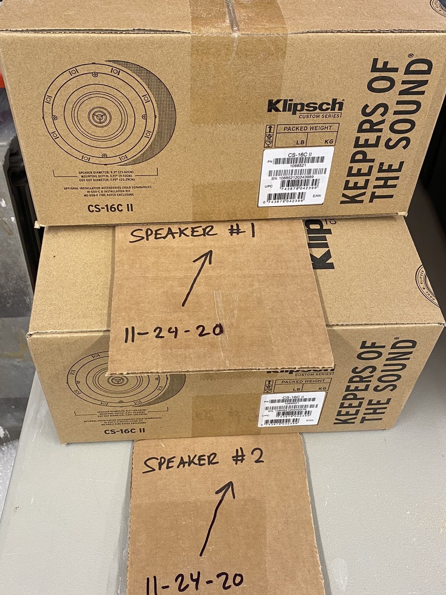 Klipsch CS-16c II Speaker Pair Sealed In Box Ceiling 6.5” / Tweeter