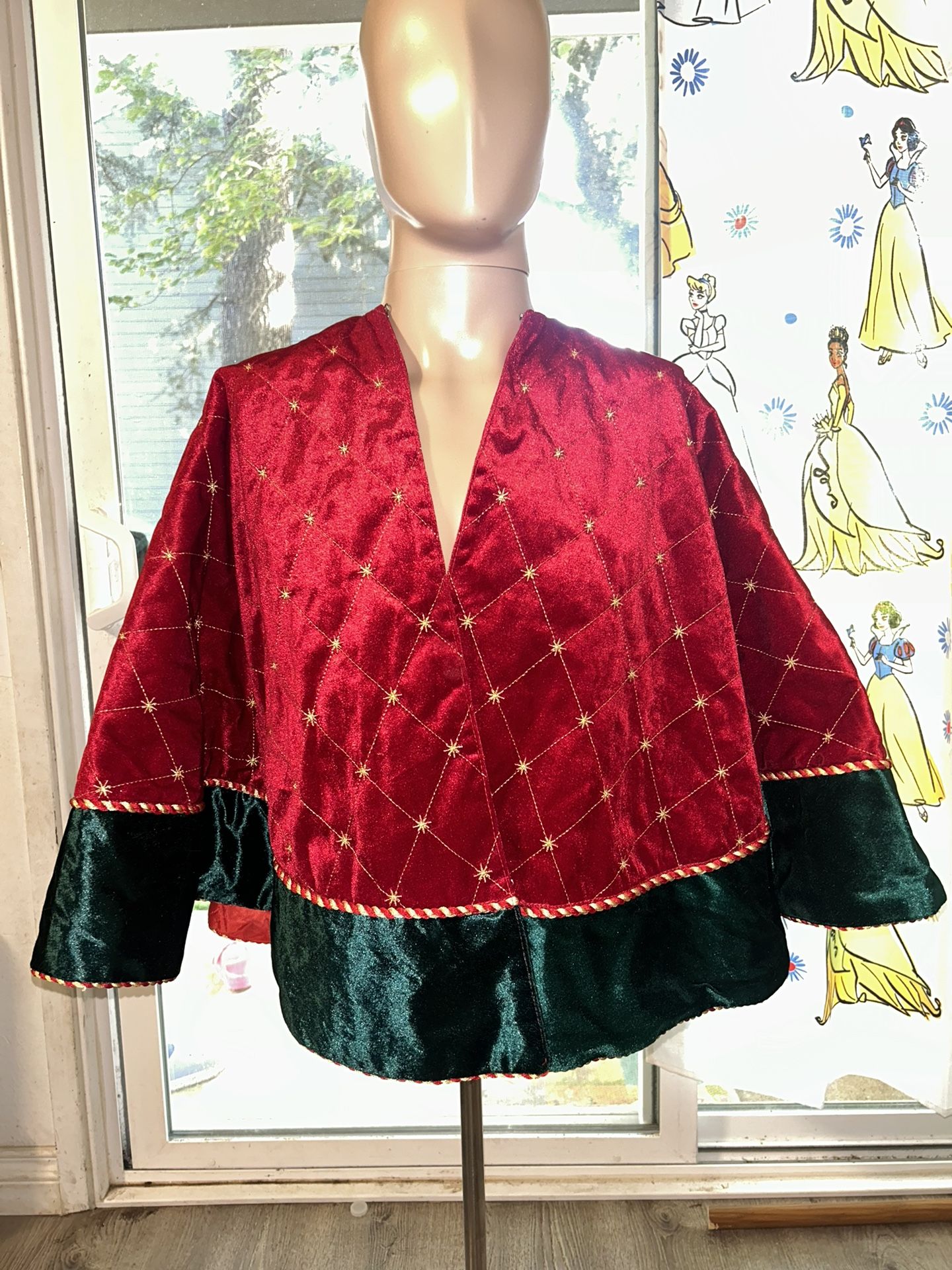 Decorative Red Cape Shawl Adult Christmas Holiday One Size
