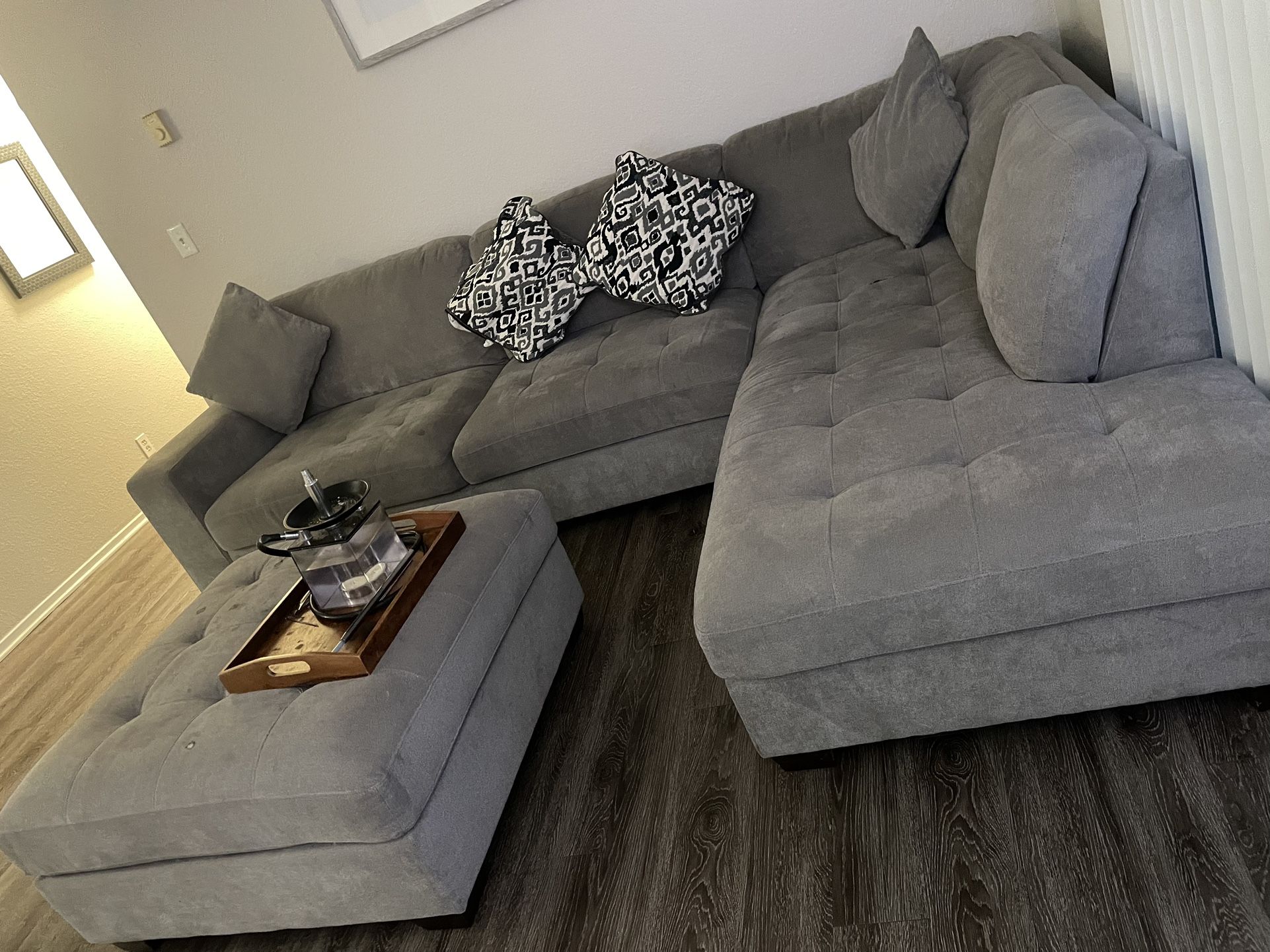 Beige/Grey sectional