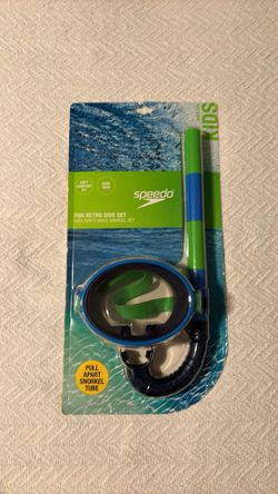 New kid snorkel set fog glass mask, kids size age 3-6 Speedo