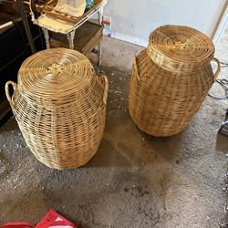 Wicker Basket / Hamper Duo