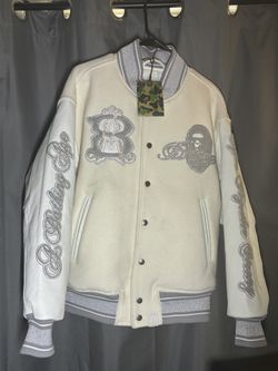 BAPE CAMO MULTI LOGO WOOL VARSITY JACKET