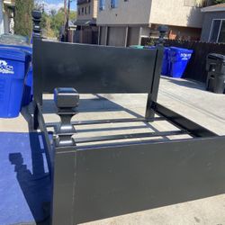 Wooden Mediterranean King Bed Frame