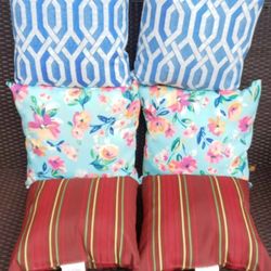 6 Outdoor Throw Pillows For patio furniture floral geometric striped accent set

