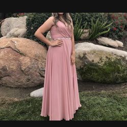 Bridesmaid Dusty Rose David’s Bridal Dress And Belt Size 10