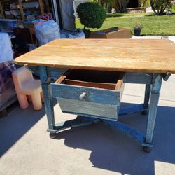 Green Antique Typewriter Table 49" Length 36" Width 32" Height