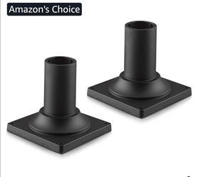 8193: New Black Pier Mount Base 2 Pack, HWH Cast Aluminum Post Light Mount Base Adapter for Above 3'' Diameter Stub Post