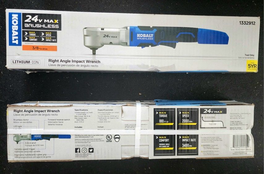Kobalt 24-volt Variable Brushless 3/8-in Drive Cordless Impact Wrench 24v volt Battery 3/8