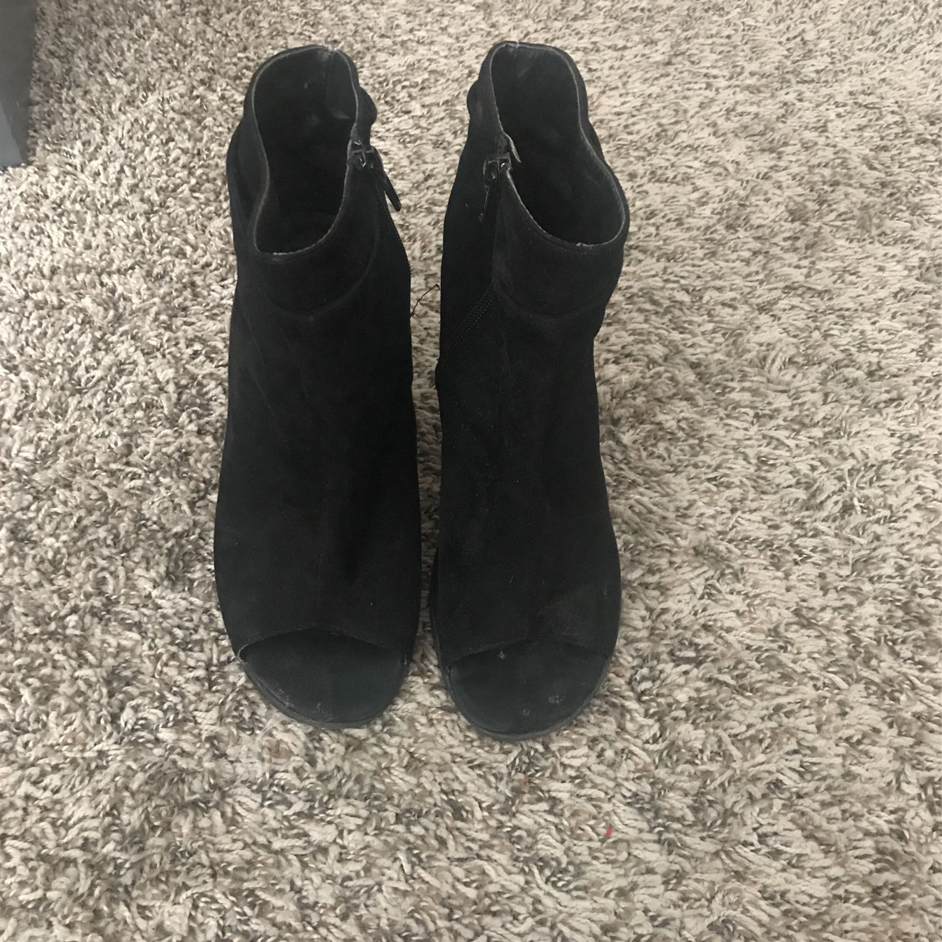 Black Peep Toe Booties