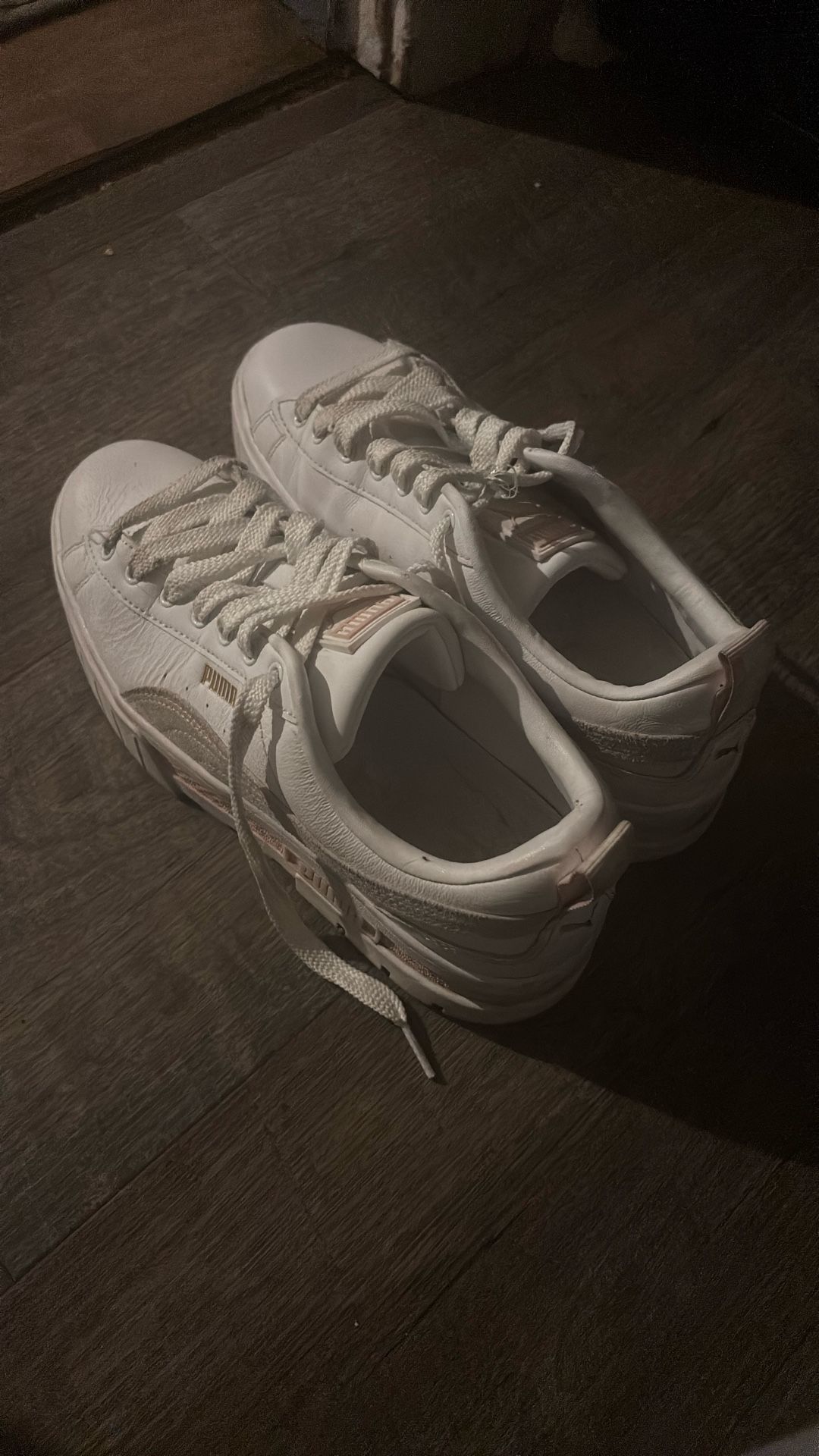 White & pink Puma shoes!