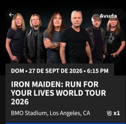 ​🔥 ¡TICKET IRON MAIDEN EN EL BMO STADIUM (ZONA PIT)! 🔥