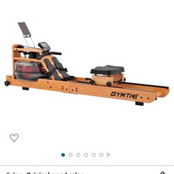 GYMTIME Water Rowing Machine for Home Use Fitness, Classic Solid Wood Rower Machine with LCD Monitor for Whole Body Exercise Cardio Training Indoor Gy