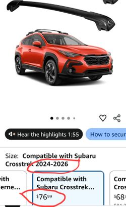 Roof Rack Cross bars for SUBARU