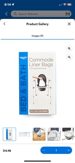 Equate 3-1 Commode & Commode Liner bags 