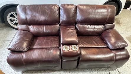 Two Leather Recliners Couches