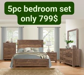 5-Piece Rustic Wood Bedroom Set